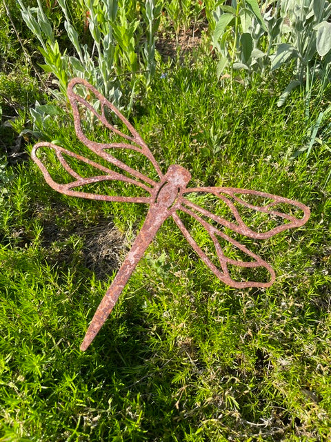 Dragonfly (Fancy) Garden or Flower Pot Stake (10" x 9")