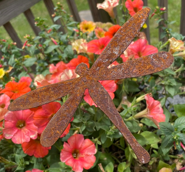 Dragonfly Garden or Flower Pot Stake (9" x 7")