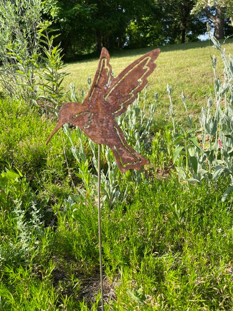 Hummingbird Garden or Flower Pot Stake