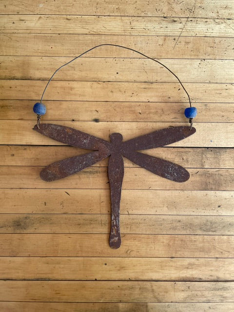 Large Single Dragonfly with Glass Beads