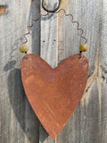 Single Large Heart with Glass Beads