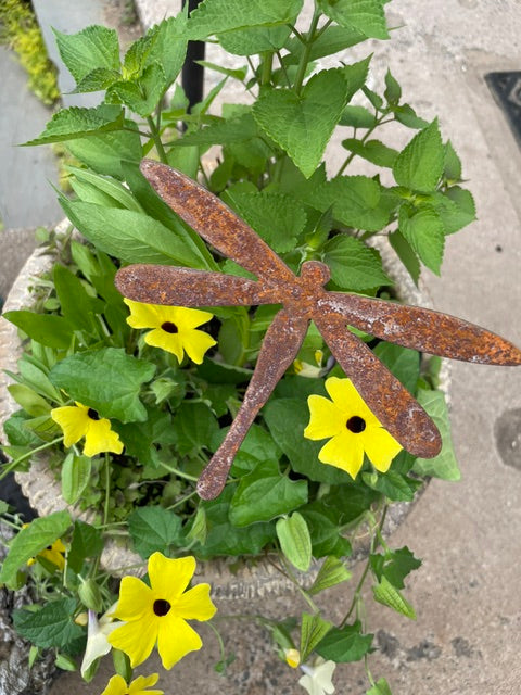 Dragonfly Garden or Flower Pot Stake (9" x 7")