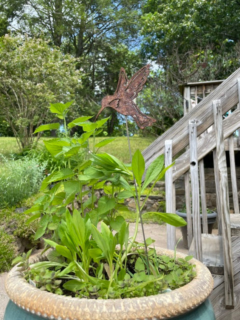 Hummingbird Garden or Flower Pot Stake